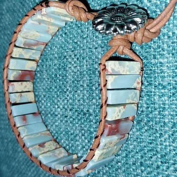 Sea sediment Jasper stone bracelet - Picture 2 of 4